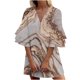 thumbnail image 2 of VISgogo Vestido de Manga 3/4 para Mujer con Estampado de Flores, Cuello en V Decoración de Volantes Ropa de Verano VISgogo  moda, 2 of 5