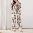 thumbnail image 2 of Honeii Cowboys Riding Horses print Women's Pajama Sets Long Sleeve Button Down Sleepwear Nightwear Soft Pjs Lounge Sets-, 2 of 7
