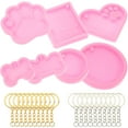thumbnail image 4 of 1 Set of Flexible Silicone Molds for Keychains Portable Key Chain Molds Key Rings Crafts Molds, 4 of 8