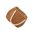 thumbnail image 4 of pitrice Imitation Rattan Basket Flower Basket Artificial Pearl Picnic Basket Handle 20x14x15cm, 4 of 6