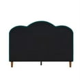 thumbnail image 3 of Arched Upholstered Full Platform Bed in Rainforest Green Velvet, 3 of 9