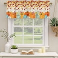 thumbnail image 2 of Orange Pumpkins Fall Curtain Valances for Windows, Kitchen Valance Window Treatments Panel 2 Pack, Thanksgiving Maple Leaves Weeping Rustic Rod Pocket Short Curtains for Bathroom Bedroom 60 x 18 Inch, 2 of 8