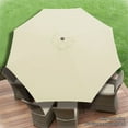 thumbnail image 5 of Strong Camel 10' Round Patio Umbrella Outdoor Market Umbrella with Tilt & Crank Sunshade Market Garden (Ecru), 5 of 5