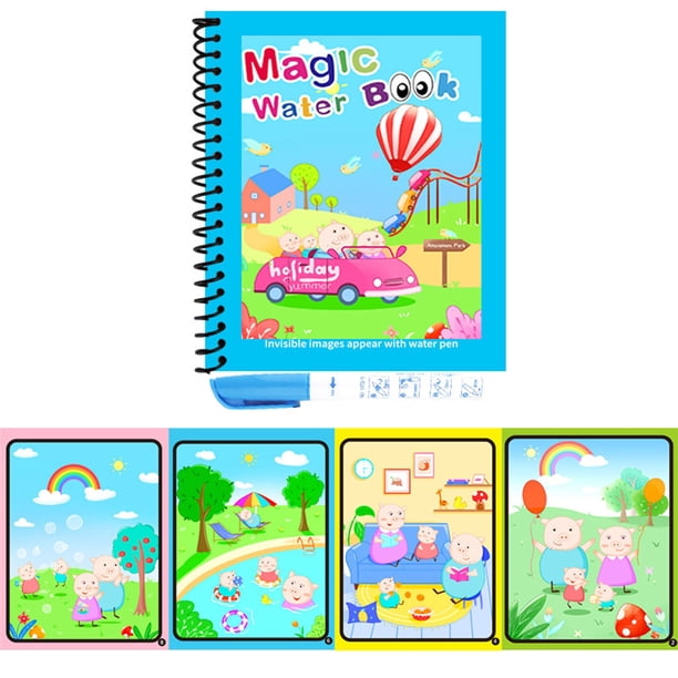 Libro de dibujos de agua para niños Libro de colorear de rompecabezas para jardín de infantes reutilizable Libro de dibujos de agua para bebés repetidos