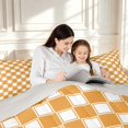 thumbnail image 4 of Manfei Rustic Check Queen Comforter Set,Vintage Plaid Comforter Sets Queen,Orange,Light Gray Reversible,3pcs,1 Comforter and 2 Pillowcases,3pcs,1 Comforter and 2 Pillowcases, 4 of 7