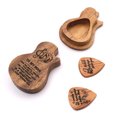 thumbnail image 3 of 1 Set/3 Pcs Guitar-Shaped Case Guitar Pick Box Guitar Pickup Accessories Wooden Guitar Pick Collection Holder Storage Box (Box and 2 Pcs Pick, Logo Style), 3 of 5
