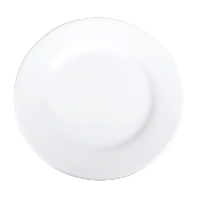 Set 12 Platos Trinche 27 Cm Loza Blanca Para Restaurante Vencort