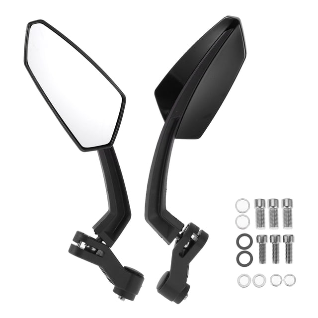 Espejos Retrovisores de Motocicleta M8/M10 Ajustables de Plástico Negro con Forma Prismática