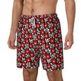 thumbnail image 2 of Uemuo Red Floral Pattern Mens Swim Trunks Quick Dry Board Shorts with Mesh Lining, Stretch Beach Shorts Quick Dry No-Chafing Board Shorts-Medium, 2 of 8