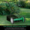 thumbnail image 4 of Gymax 14'' Manual Reel Mower w/ 5-Blade 6.6 Gallon Removable Grass Catcher for Garden Green, 4 of 10