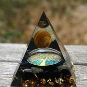Obsidian Orgonite Pyramid Aura Quartz Healing Crystals FOR Home Decoration