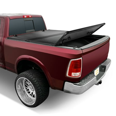 Auto Drive Hard Tri Fold Truck Bed Tonneau Cover Fits 09-18 Dodge Ram 1500 / 10-18 Dodge Ram 2500 3500 / 2019 Dodge Ram 1500 Classic 6.5Ft Bed