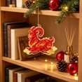 thumbnail image 6 of Edgtyos Christmas Red Goats Ornament, 3.2"x3.2" 2D Acrylic with Gold Cord Goats Hanging Sign Car Rear View Mirror Accessories, Xmas Gift for Family, 6 of 6