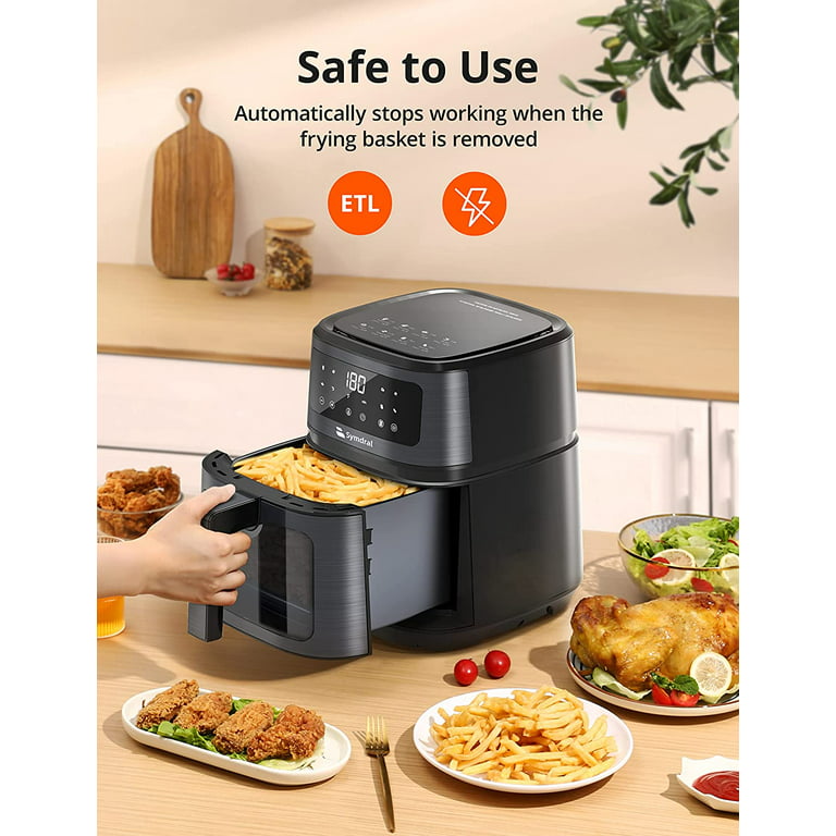 Air Fryer 5.3 Quart, 8 in 1 Compact Air Fryers with Visible Cooking Window,  LCD Touch Screen Air Fryer Oven for Quick, Easy Meals, Overheat
