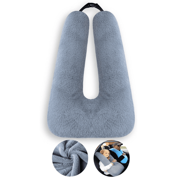 YSTIANN Kids & Adults Travel Neck Pillow for Cars - Comfortable Support for Road Trips & Long Drives, Machine Washable, Gray AZ78-979