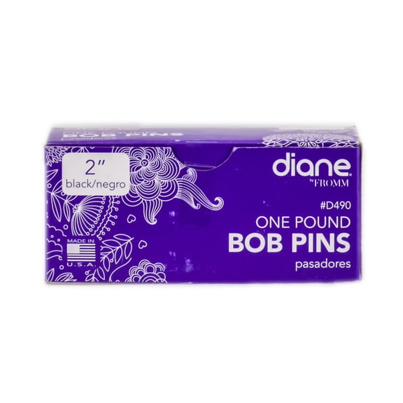 Color : Black 2 Inch - One pound (D490) , Other Accessories: Diane Bobby Black Pins , Hair Scalp - Pack of 1 w/ SLEEKSHOP Teasing Comb