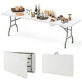 thumbnail image 1 of Costway 8 ft Portable Folding Table with HDPE Tabletop Safe Lock Mechanism Carrying Handle White, 1 of 10