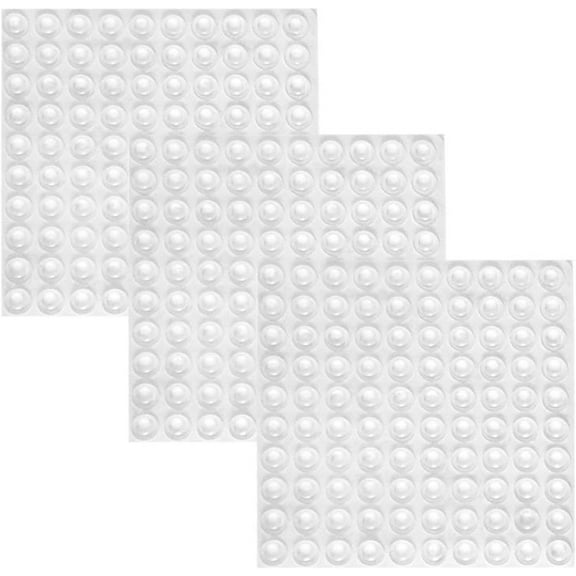 300 Pieces Clear Rubber Feet Adhesive Door Bumpers Pads Sound Dampening Cabinet Buffer Pads, 8.5 by 2.5 mm (Clear)
