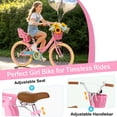 thumbnail image 3 of Korimefa Girls Bike for Toddlers 6-12 Years Old Kids, 20 inch Kids Bicycle with Basket and Doll Seat, Children Bicycles with Handbrake, Pink, 3 of 11