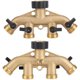 thumbnail image 3 of Distribuidor de manguera de 4 vías fabricado en latón macizo, con válvula de cierre, grifo y salidas, utiliza hasta 4 mangueras al mismo tiempo., 3 of 5