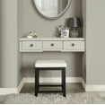 thumbnail image 4 of Crosley Furniture Vista Vanity Stool In Black With White Vinyl, 4 of 6