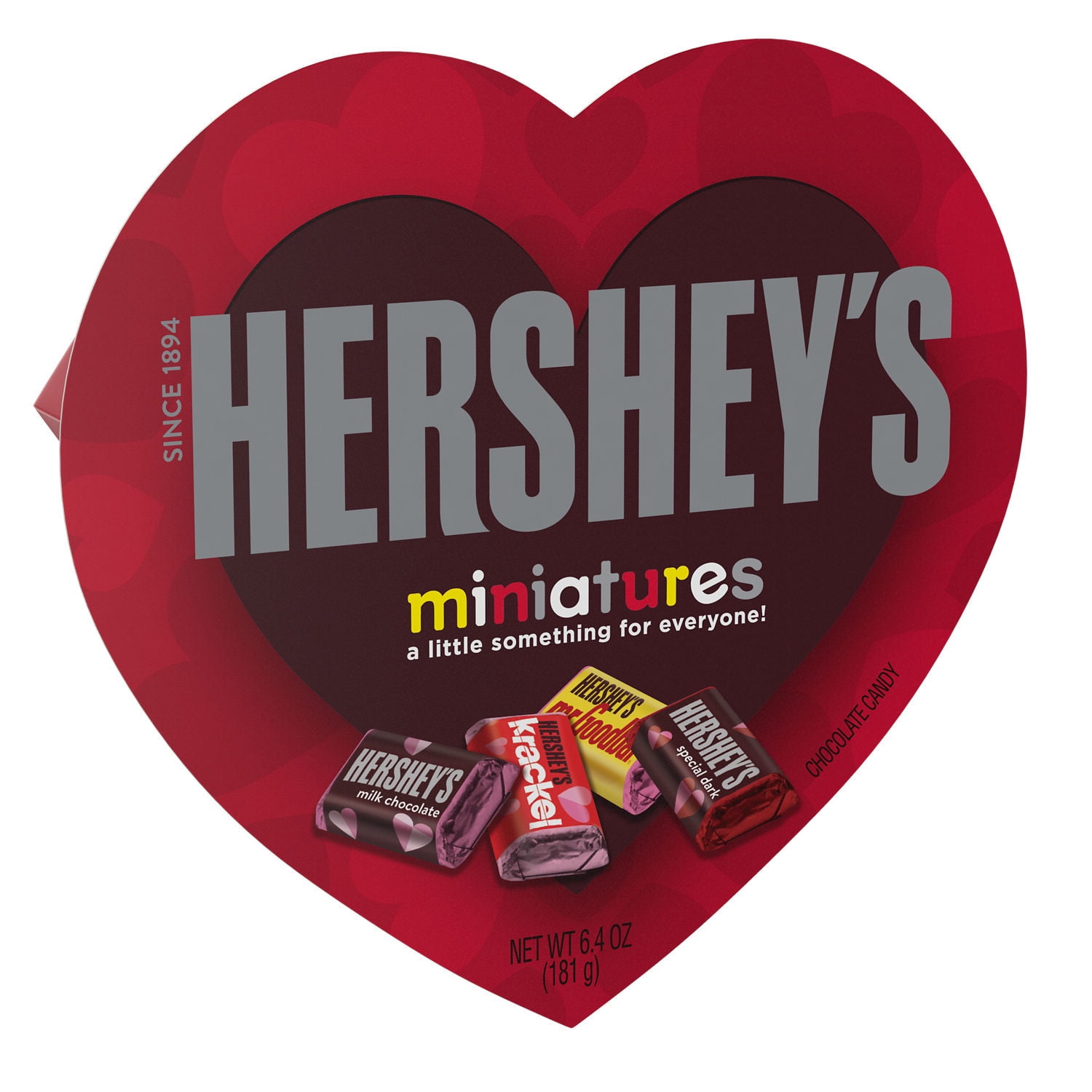 HERSHEY'S, Miniatures Assorted Milk and Dark Chocolate Candy Bars, Valentine's Day, 6.4 oz, Heart Gift Box
