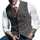 thumbnail image 1 of Chaleco formal de cuello en V gris para caballeros preocupados por el estilo, talla M, para otoño e invierno, para hombre, 1 of 6