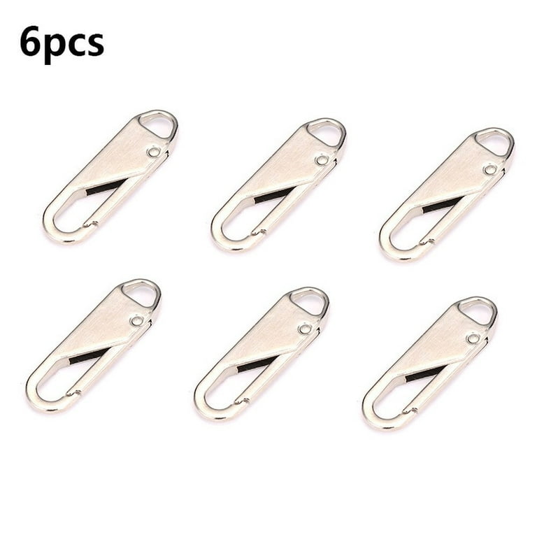 6/12 Pieces Zipper Pull Replacement Zipper Repair Kit Zipper Slider Pull  Tab Universal Zipper Fixer Metal Zipper Head