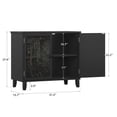 thumbnail image 4 of DWVO 2 Door Accent Sideboard Buffet Storage Cabinet, 27.6"H Vintage Console Table with Adjustable Shelf and Solid Wood Legs, Black, 4 of 7