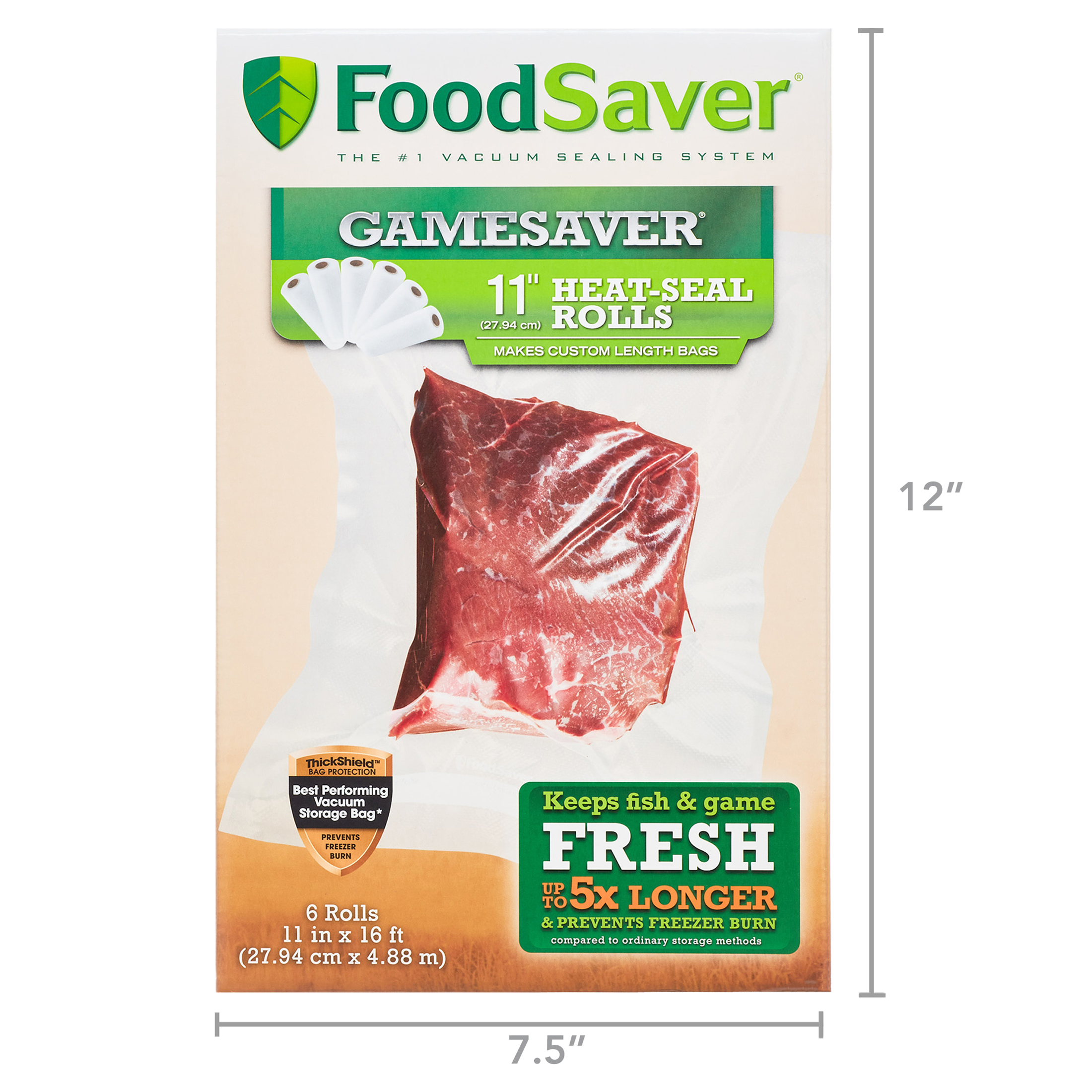 FoodSaver GameSaver 11" x 16' Vacuum Seal Rolls, 6-Pack photo 7