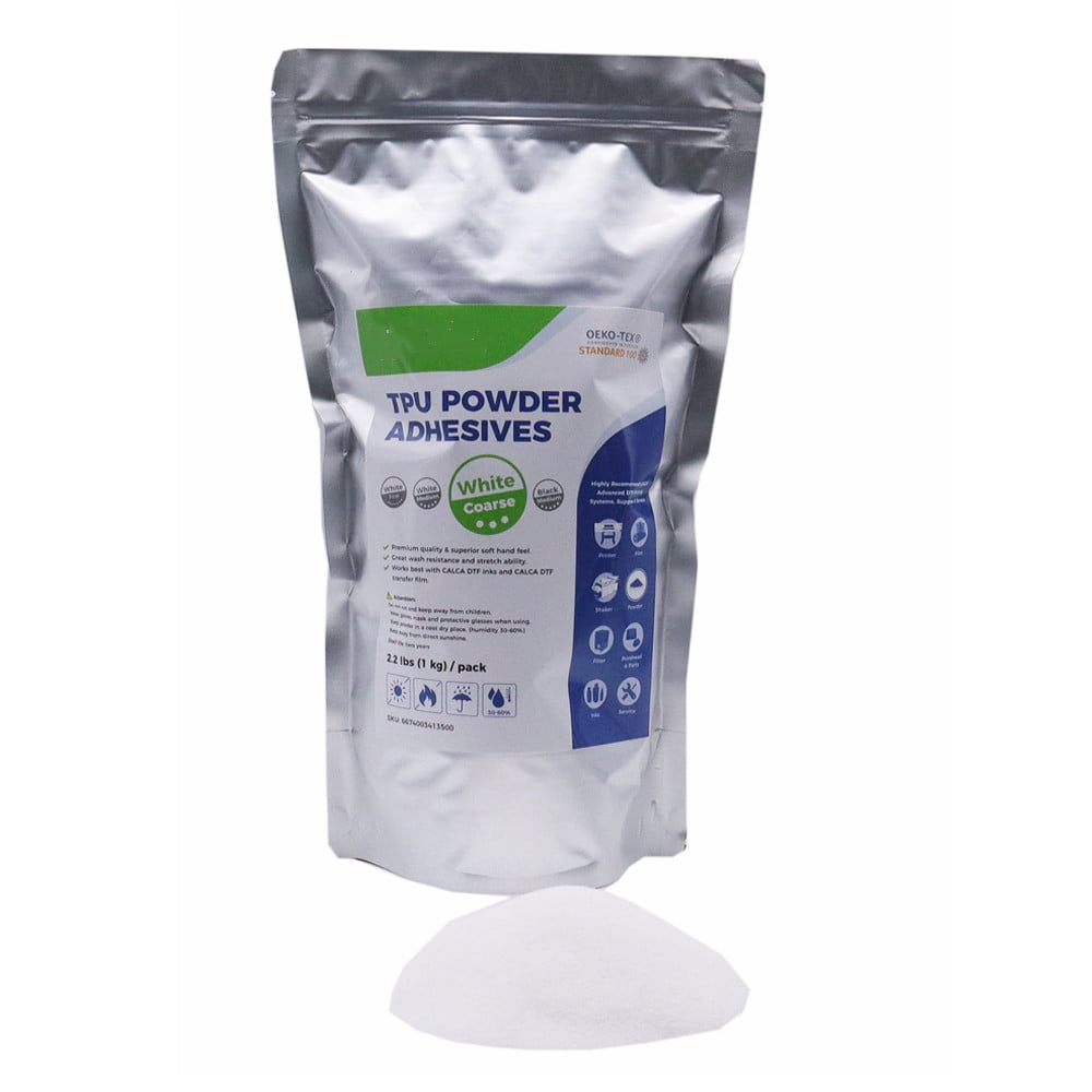 DTF TPU DTF Powder, Digital Transfer Hot Melt Adhesive Powder (2.2lbs Pack, 1kg, Coarse, White)
