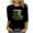 #059-Black, variant on Craaazy St Patricks Day Shirts Womens Casual Crew Neck 3/4 Sleeve Green-themed Loose Tops Gifts
