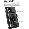 thumbnail image 2 of Sturdy Case for Xiaomi Poco F4 GT/Redmi K50 Gaming with Slide Camera Window, Heavy Duty Military Grade Protection Phone Cover 360°Rotate Ring Stand for Xiaomi Poco F4 GT SJ Black, 2 of 8