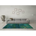 thumbnail image 3 of Ahgly Company Indoor Rectangle Abstract Turquoise Blue Contemporary Area Rugs, 7' x 9', 3 of 4