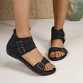 thumbnail image 4 of Xfvqtps Womens Flat Gladiator Sandals High Top Buckle Strap Open Toe Lightweight Summer Sandals, 4 of 9