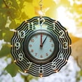 thumbnail image 3 of Artistic Metal Hanging Wind Spinners & Chimes for Yard & Garden - Unique Wave Pattern with Orange Lights Perfect Outdoor Decor, 3 of 6