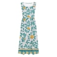 thumbnail image 5 of Gamivast Womens Summer Dresses Flattering Scoop Neck Sleeveless Midi Dresses Vintage Floral Print Bohemian Dress with Pockets A-Line Comfy Daily Wear, 5 of 5