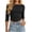 Black, variant on Womens Tops Boat Neck Cropped Pullover 3/4 Sleeve Stretchy T‑Shirt Curved Hem Solid Casual Slim Fit Blouse (XL, Army Green)