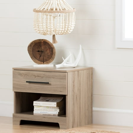 South Shore Primo 1-Drawer Nightstand - End Table with Storage Beige