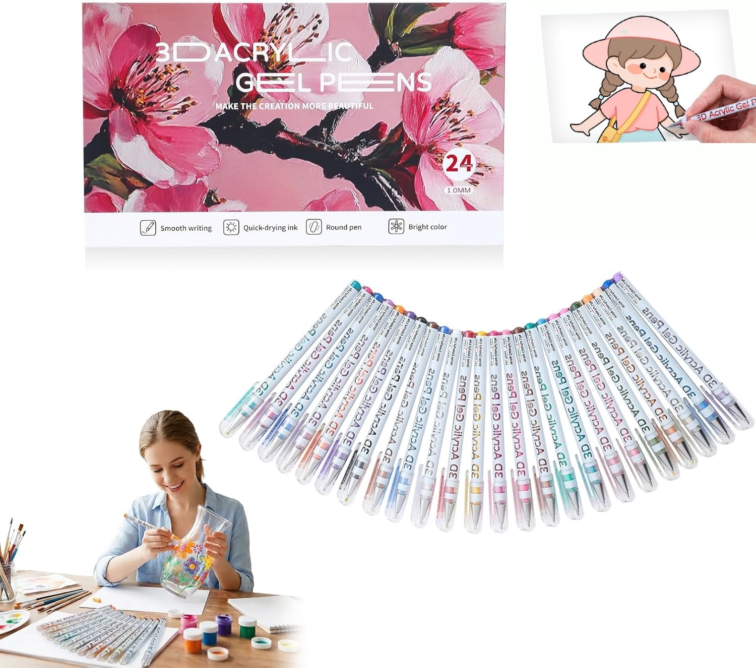 Multi-Color Gel Pen Set, Scented Lava Gel Pen Set, Scented Lava Gel Pens, 1.0mm Scented Lava Pens, 12/24/36/48 Color Pack Set, Smooth Ink Flow, For Coloring, Drawing, Painting, Sketching (36 Color)