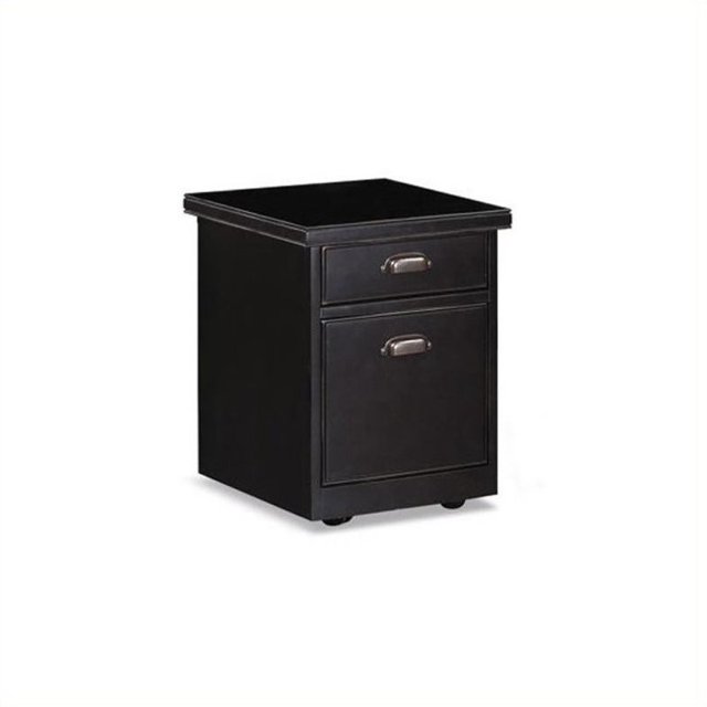 Martin Furniture Tribeca Loft 2 Drawer Mobile Wood File Storage Cabinet in Black