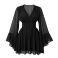 thumbnail image 5 of Norvella Womens Halloween Dresses Fairy Costume V Neck Long Sleeve Midi Gowns Fit And Flare Party Trick Or Treat Dress Up Outfits, 5 of 6