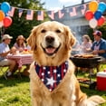 thumbnail image 6 of Patriotic Decorations - Pet Bandana,Red White and Blue Star Stripe Triangle Scarf,Festive Printed Bib for 250th Anniversary,Memory Day,Independence Day,24.8x16.93 Inch, 6 of 7