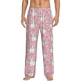 thumbnail image 2 of Goofa Rabbit And Flower Printed Soft Pajama Pants for Men, Wide Leg Comfy Casual Lounge Yoga Pants-X-Large, 2 of 9