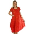 thumbnail image 5 of Sakkas Michiko Stonewashed Caftan Dress / Cover Up - Red - One Size, 5 of 6