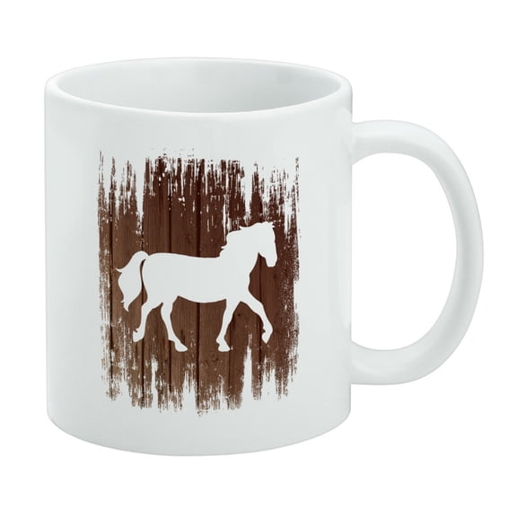 Horse Silhouette Cowboy Western White Mug