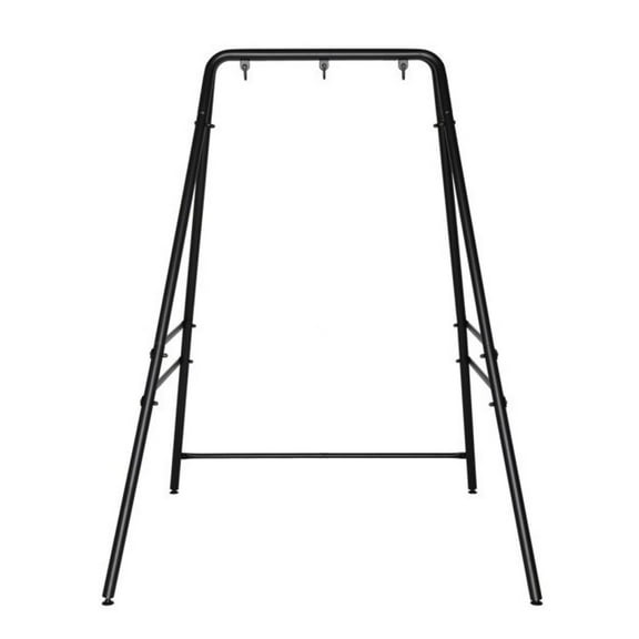 133*137*180cm Wrought Iron Four-Legged Standing 200kg Three Rings Hanging Chair Frame Black as picture