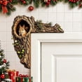 thumbnail image 4 of Velmasee Door Corner Decor - Rustic Tree Hollow 2D Wood Squirrel, Woodland Animal Door Topper for Home Door Frame Window Christmas Fall Farmhouse Decor, 4 of 7