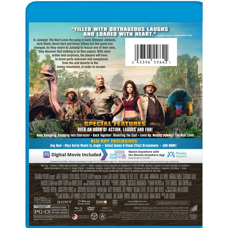 Jumanji The Next Level BD DVD Digital Sony Pictures