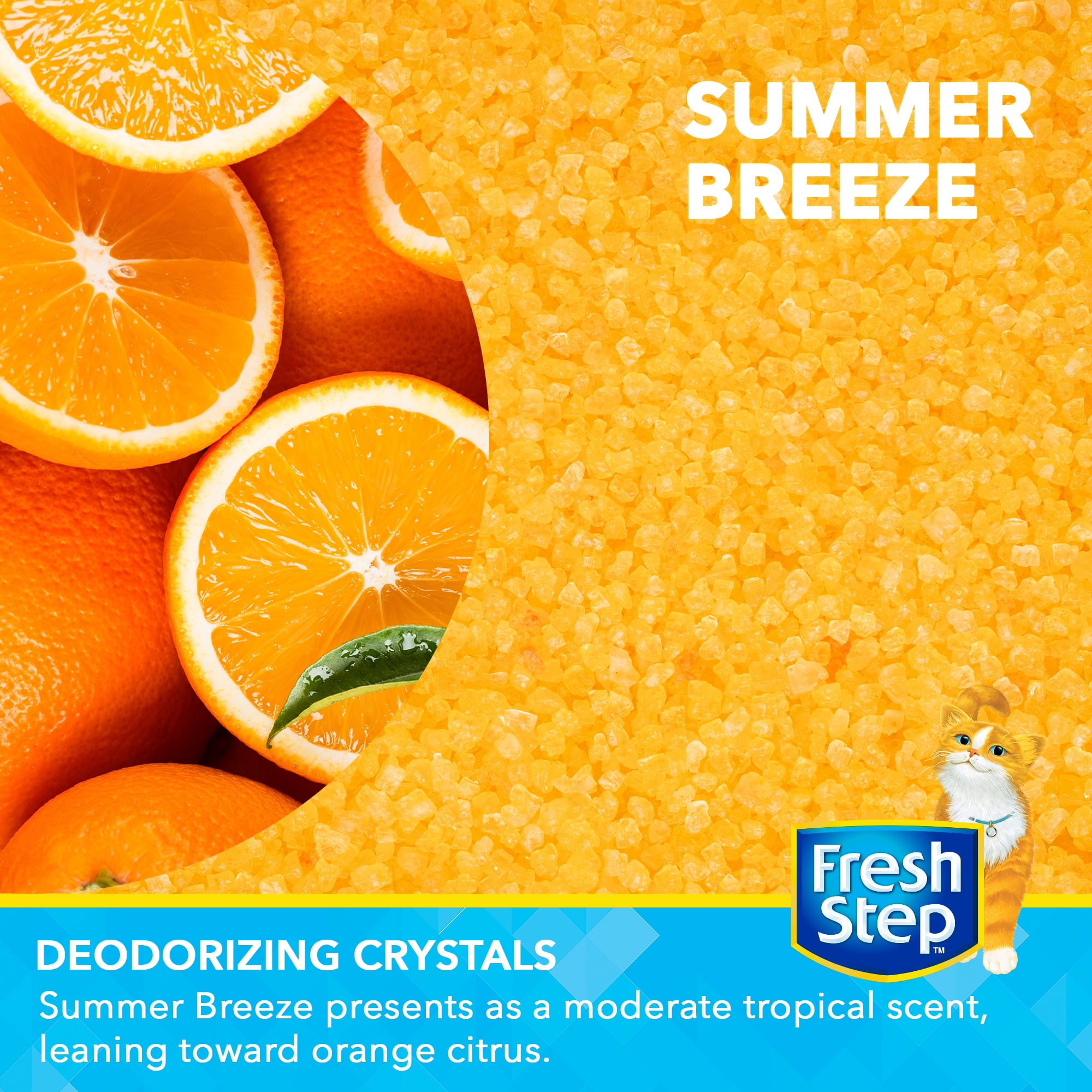 Fresh Step Litter Box Scent Crystals in Summer Breeze, 30oz
